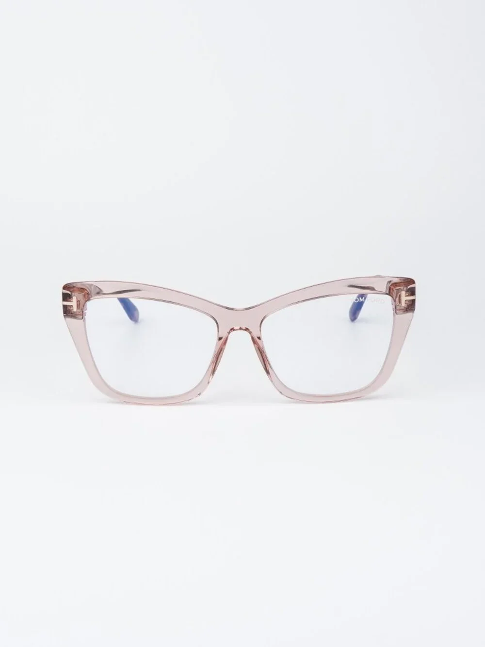 Tom Ford Women Eyeglasses Transparent Pink Cat Eye FT5826-B 072 NEW AUTHENTIC